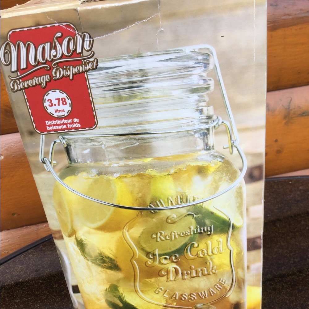 Mason Lemonade GREEN DISPENSER Vintage Style 🍋 3.78 L